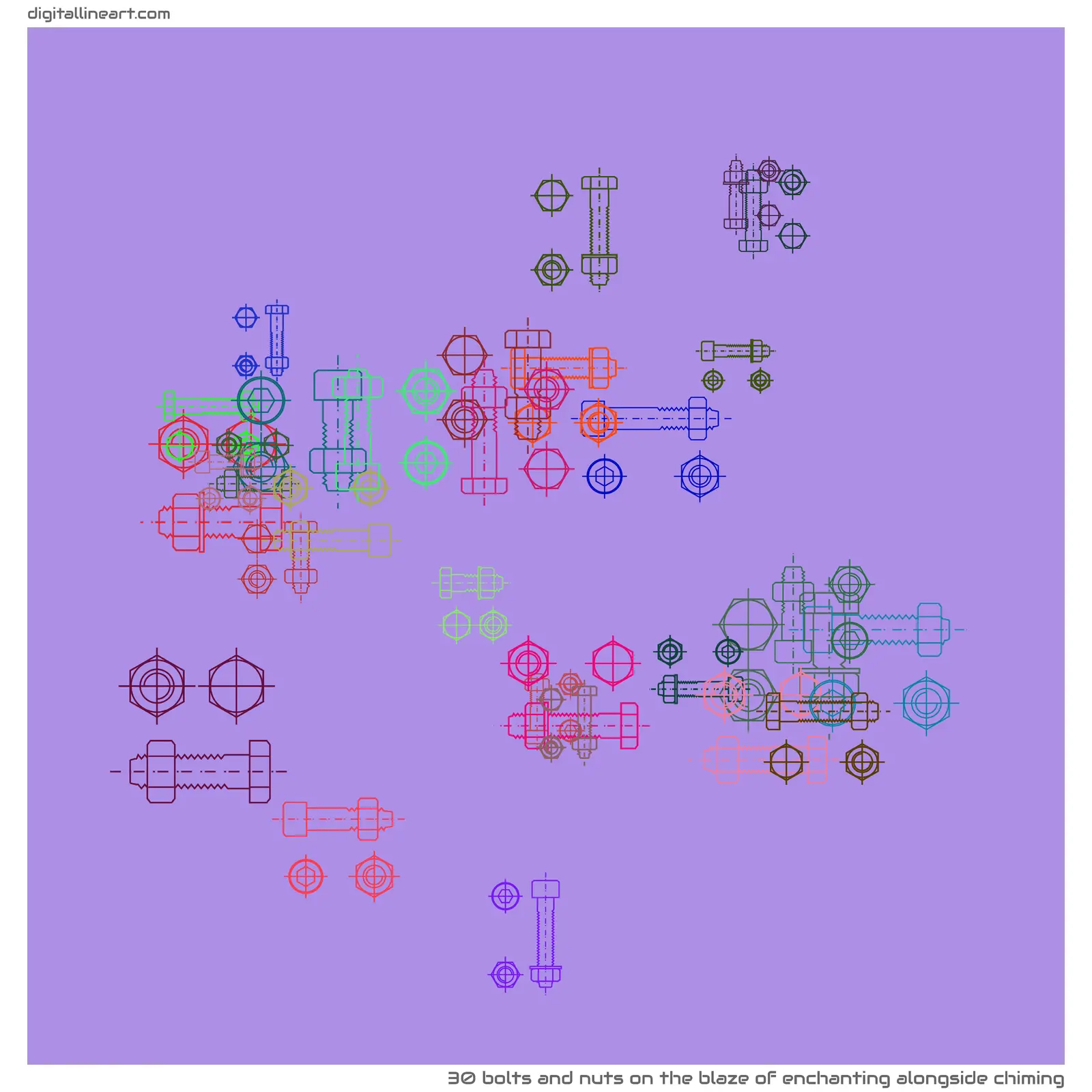 The Blaze of Enchanting alongside Chiming — 30 bolts and nuts