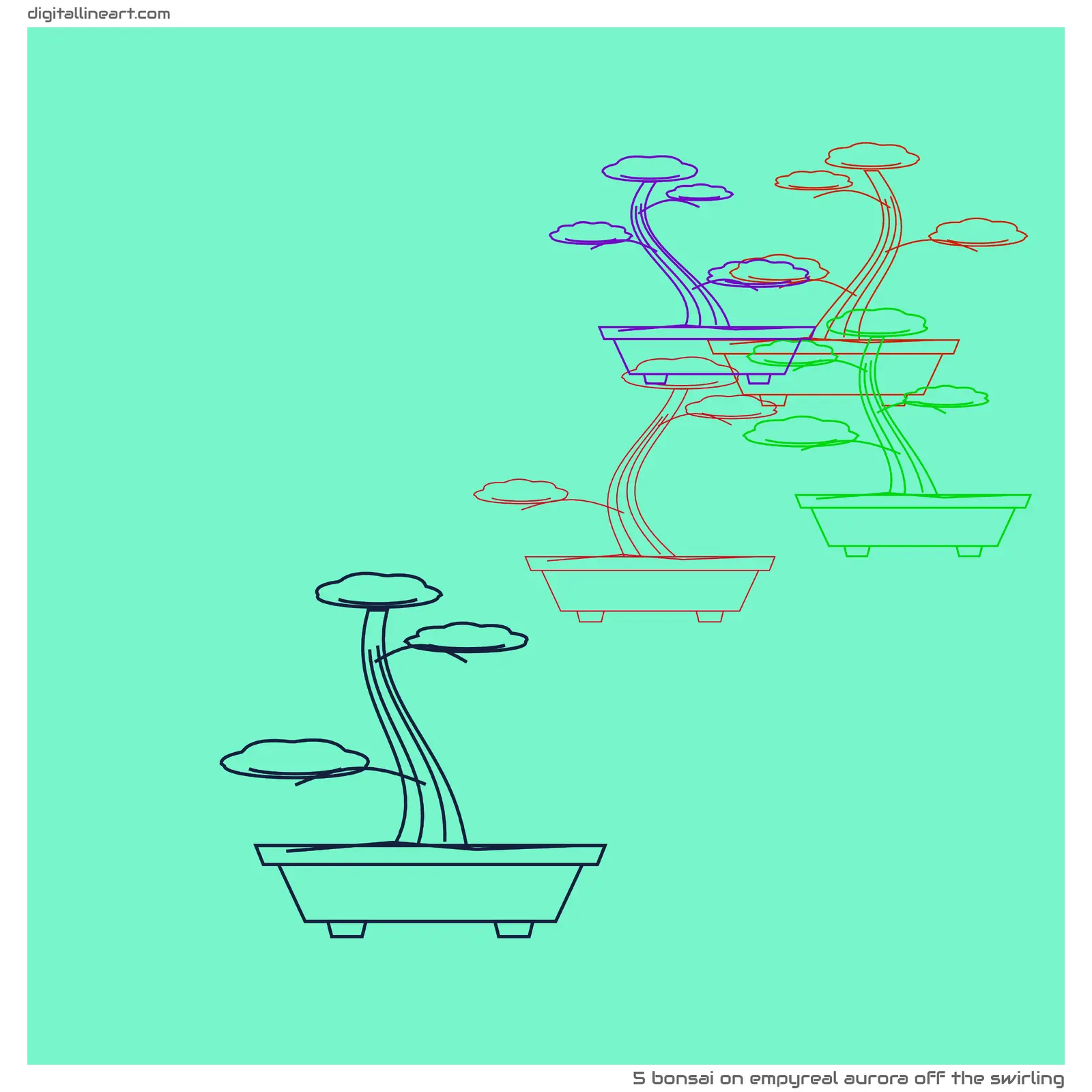 Empyreal Aurora off the Swirling — Bonsai, 5 elements