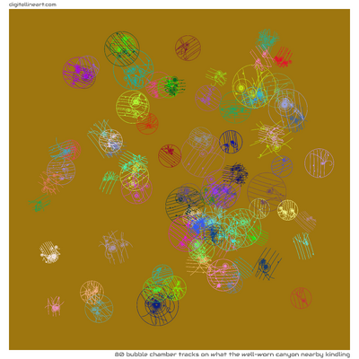 What the Well-worn Canyon nearby Kindling — 80 bubble chamber tracks