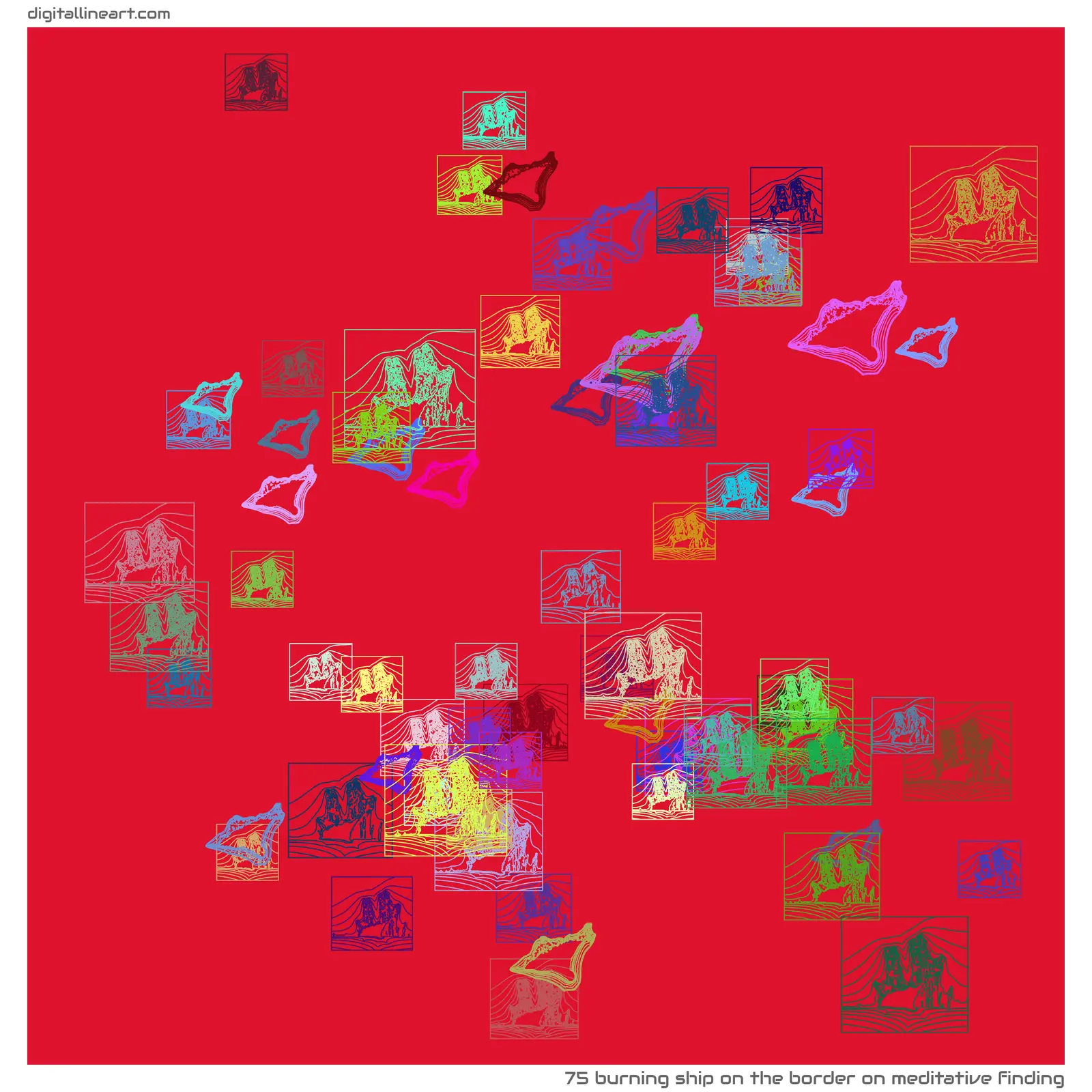 The Border on Meditative Finding — Burning Ship, 75 elements