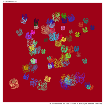 The Acre of Dusky-gold across Spinning — 75 butterflies