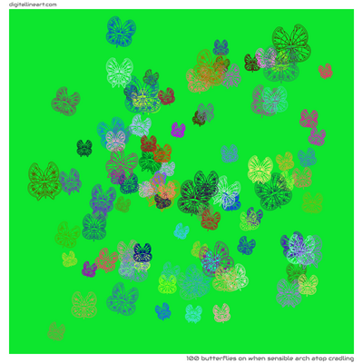 When Sensible Arch atop Cradling — 100 butterflies