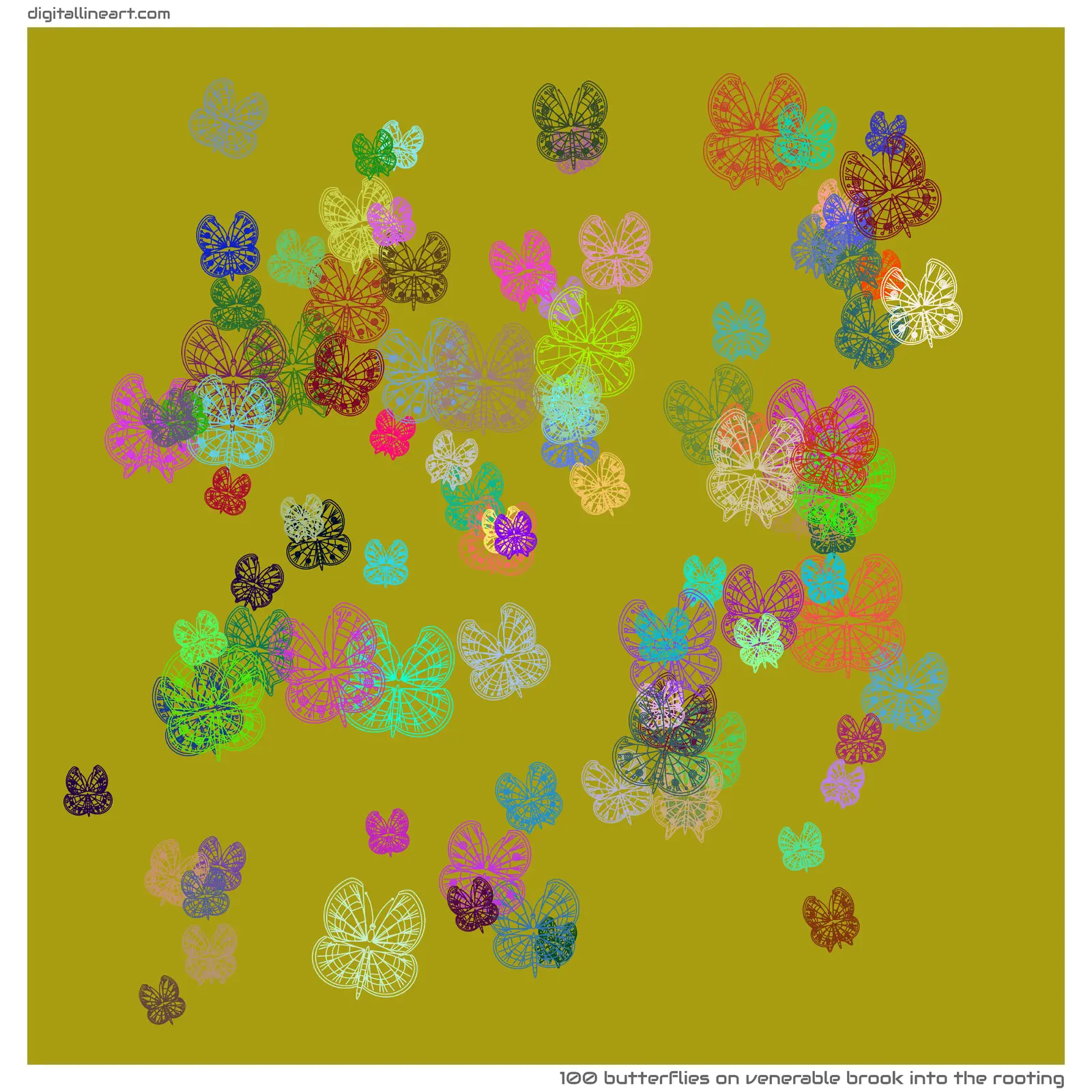 Venerable Brook into the Rooting — 100 butterflies