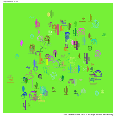 The Alcove of Loyal within Entwining — Cacti, 130 elements