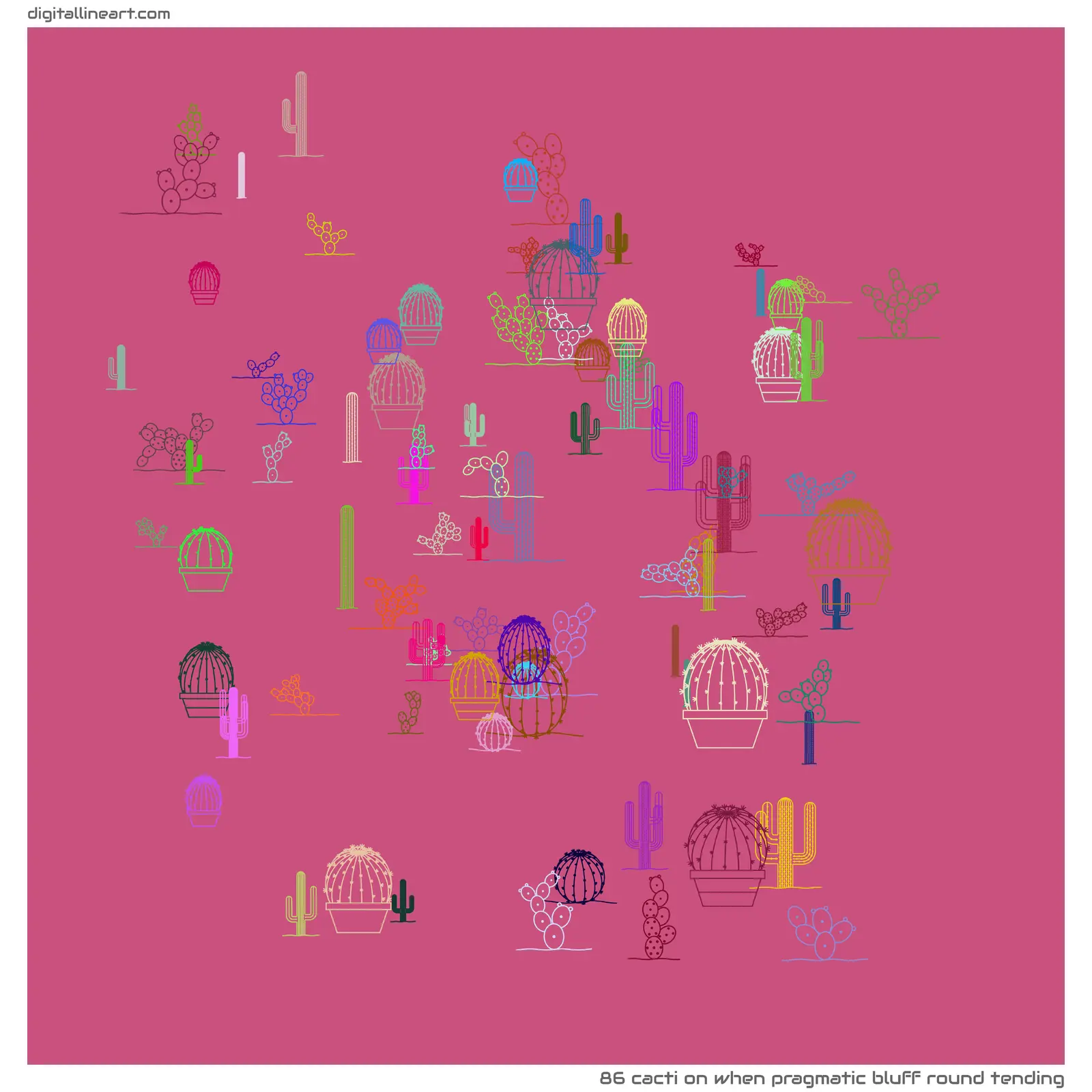 When Pragmatic Bluff round Tending — Cacti, 86 elements