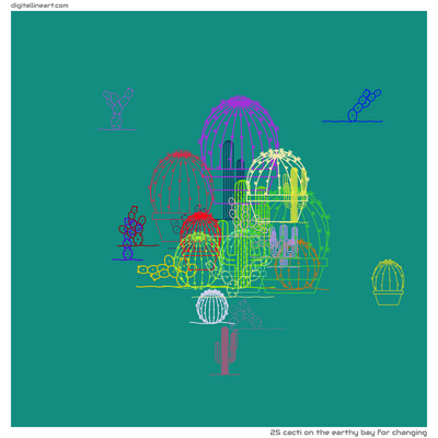 The Earthy Bay for Changing — Cacti, 25 elements