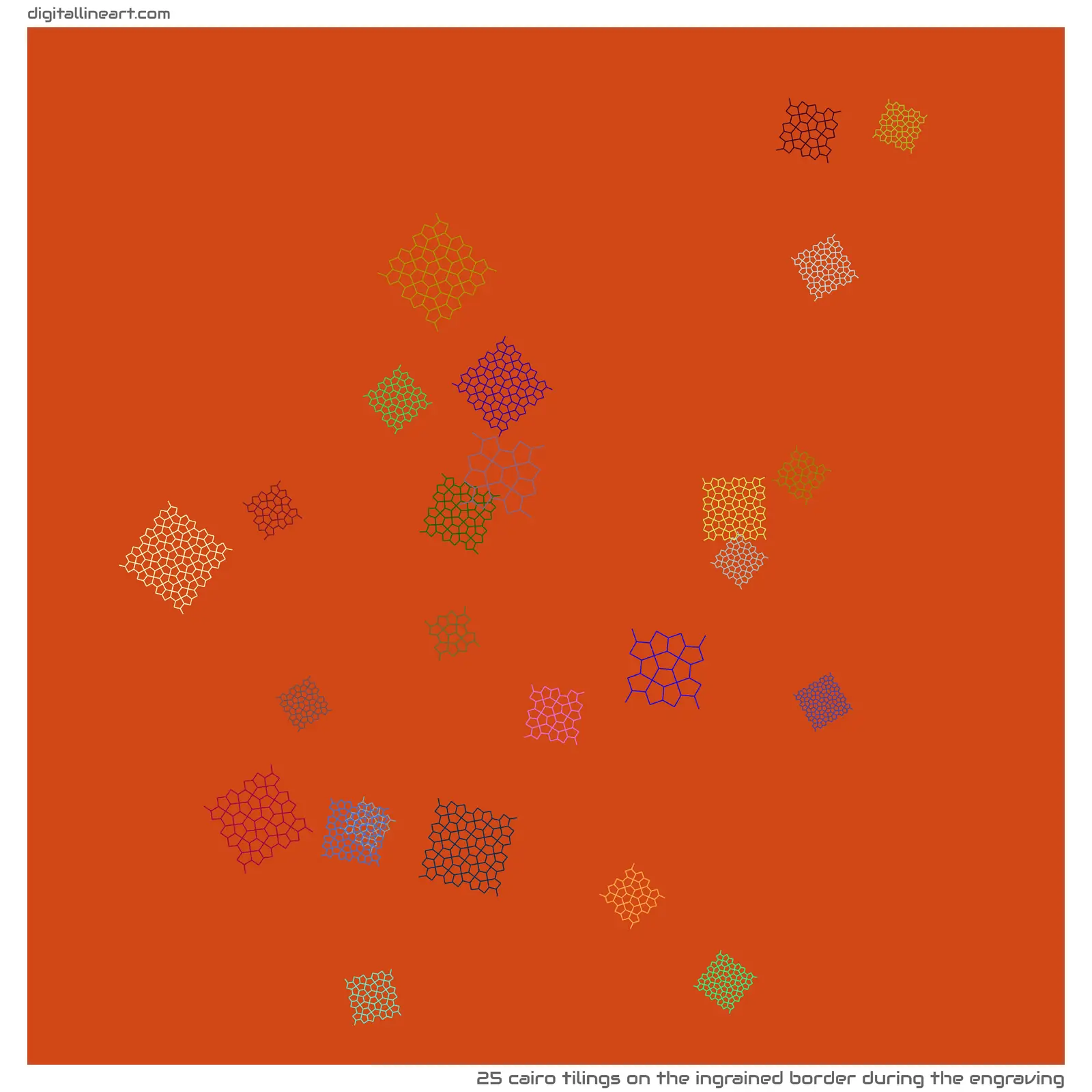 The Ingrained Border During the Engraving — 25 Cairo tilings