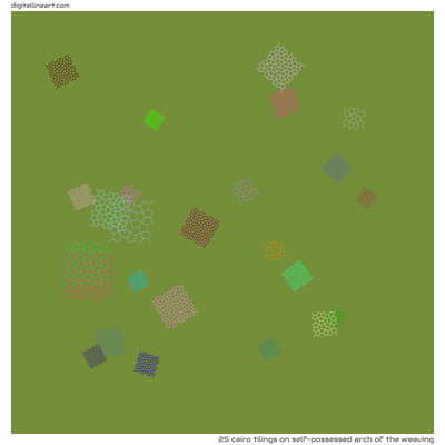 Self-possessed Arch of the Weaving — 25 Cairo tilings