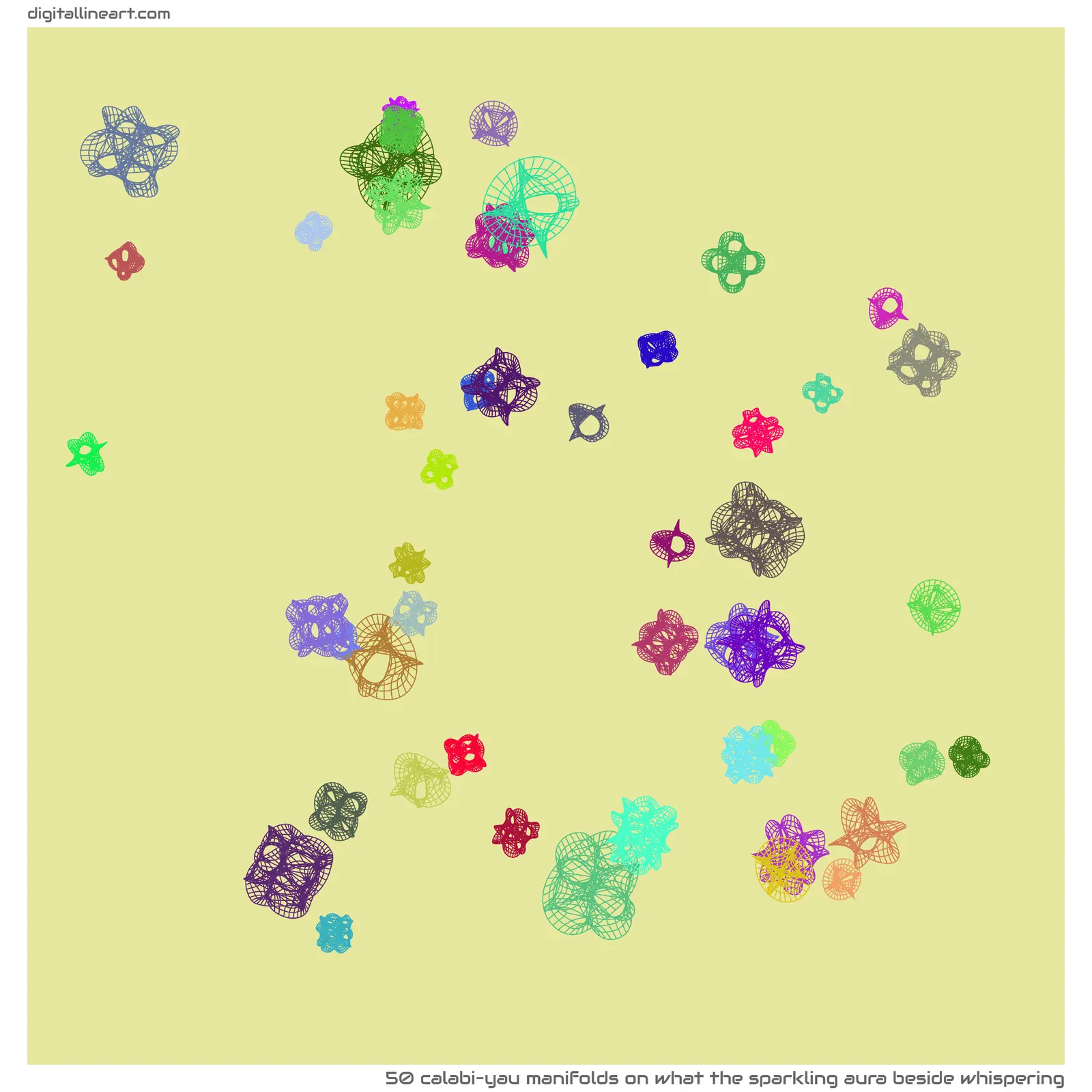 What the Sparkling Aura beside Whispering — 50 calabi–yau manifolds