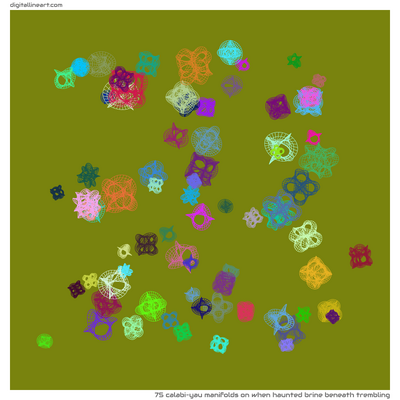 When Haunted Brine beneath Trembling — 75 calabi–yau manifolds