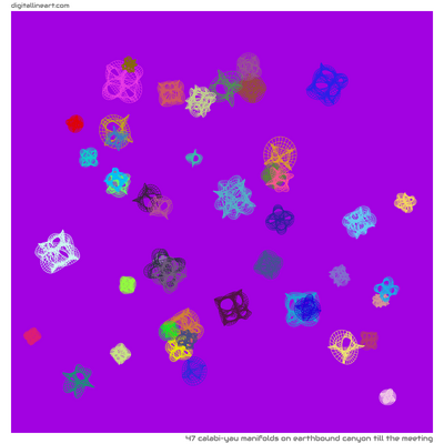 Earthbound Canyon till the Meeting — 47 calabi–yau manifolds