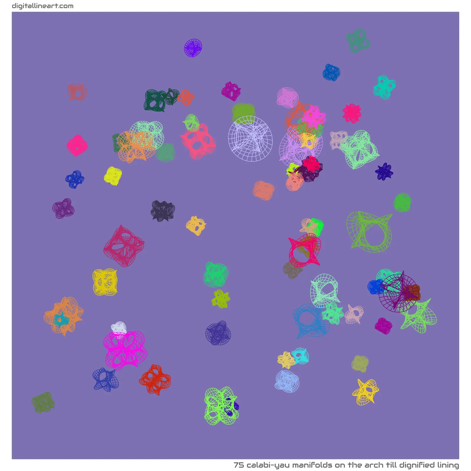 The Arch till Dignified Lining — 75 calabi–yau manifolds