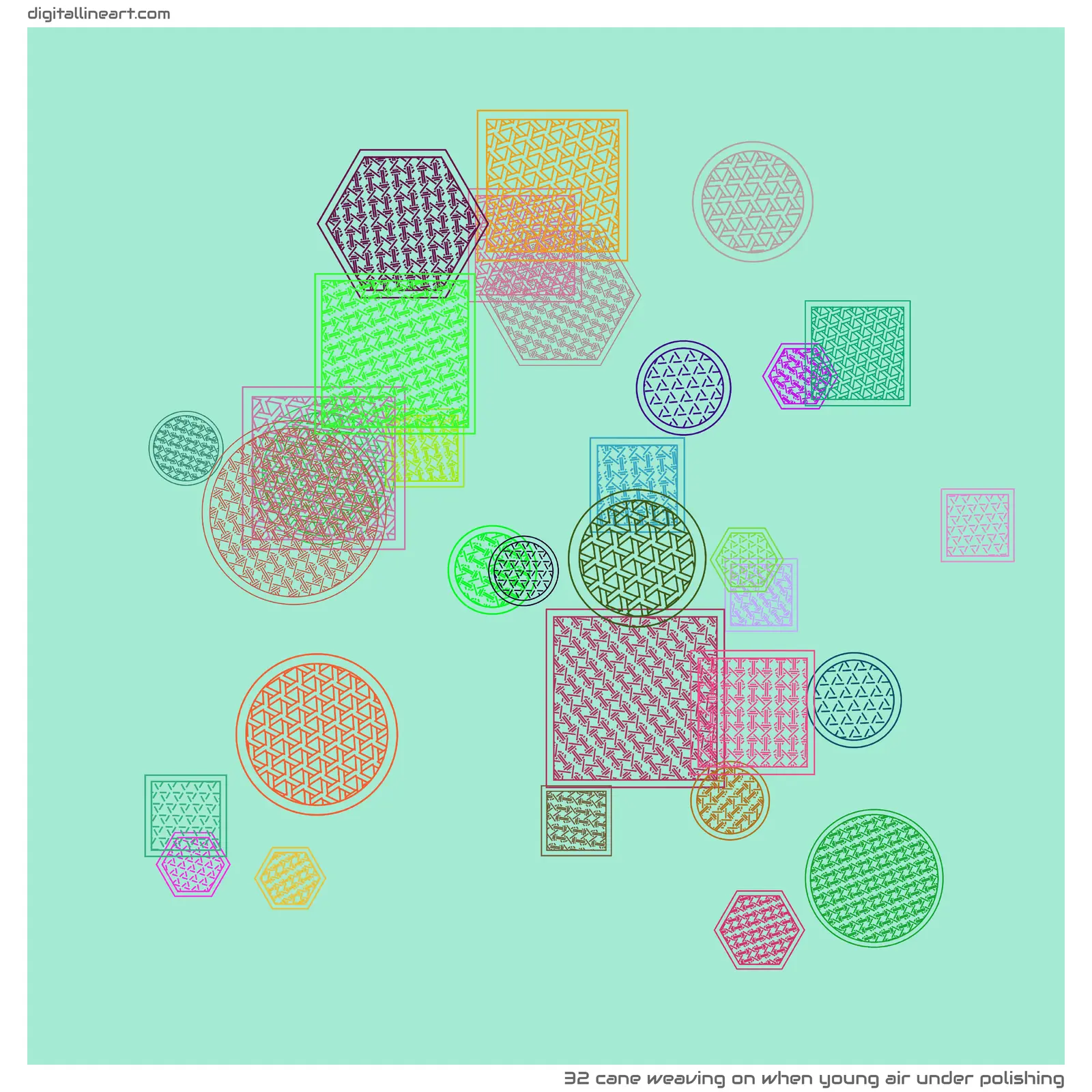 When Young Air under Polishing — Cane weaving, 32 elements