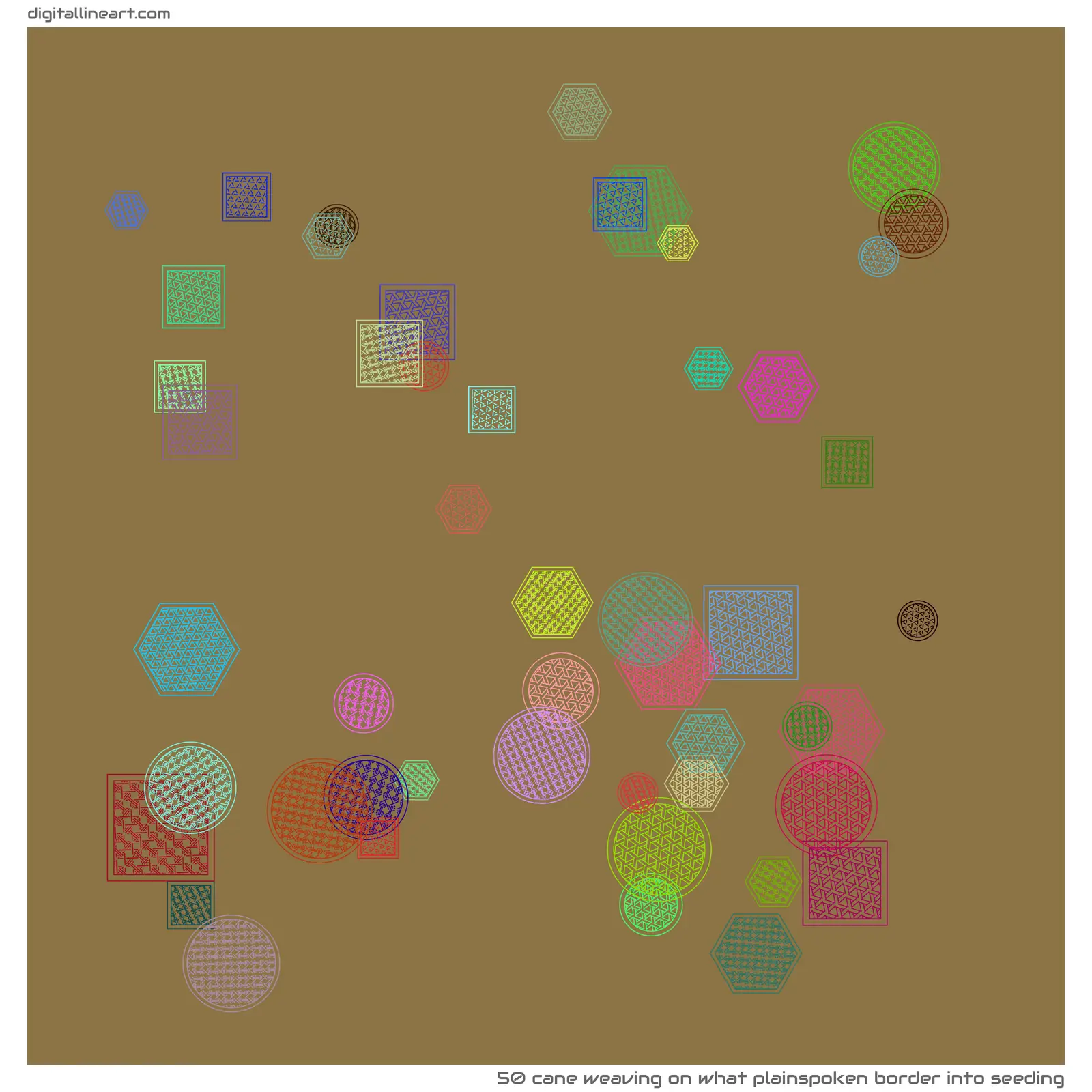 What Plainspoken Border into Seeding — Cane weaving, 50 elements