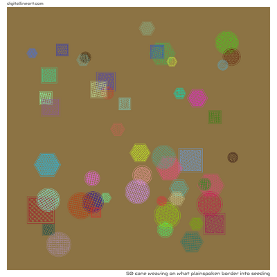 What Plainspoken Border into Seeding — Cane weaving, 50 elements