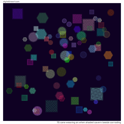 When Shaded Cavern beside Corroding — Cane weaving, 75 elements
