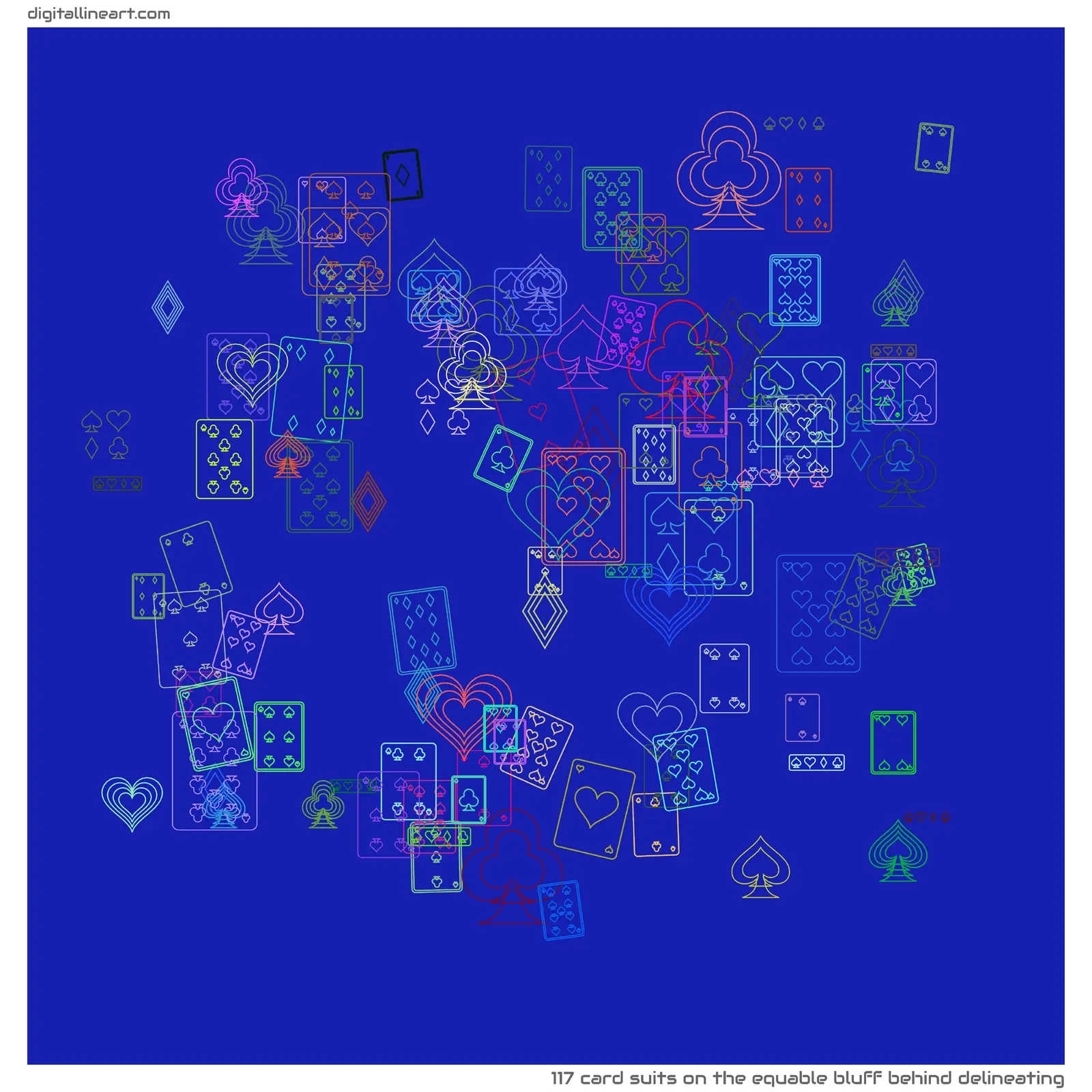 The Equable Bluff behind Delineating — 117 card suits
