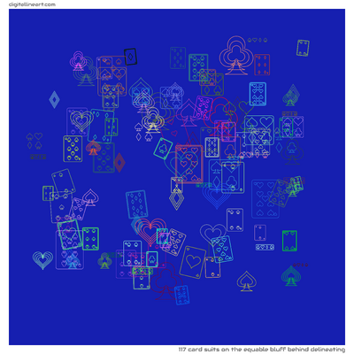 The Equable Bluff behind Delineating — 117 card suits
