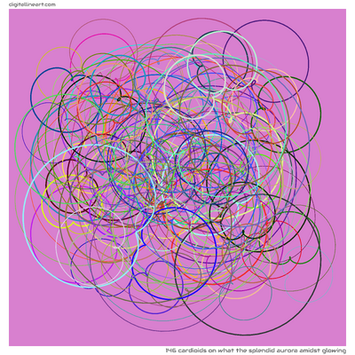 146 Cardioids in What the Splendid Aurora amidst Glowing