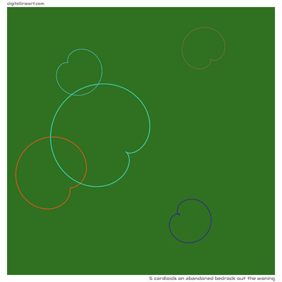 5 Cardioids in Abandoned Bedrock out the Waning