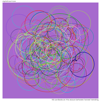 112 Cardioids in The Alcove between Honest Mending