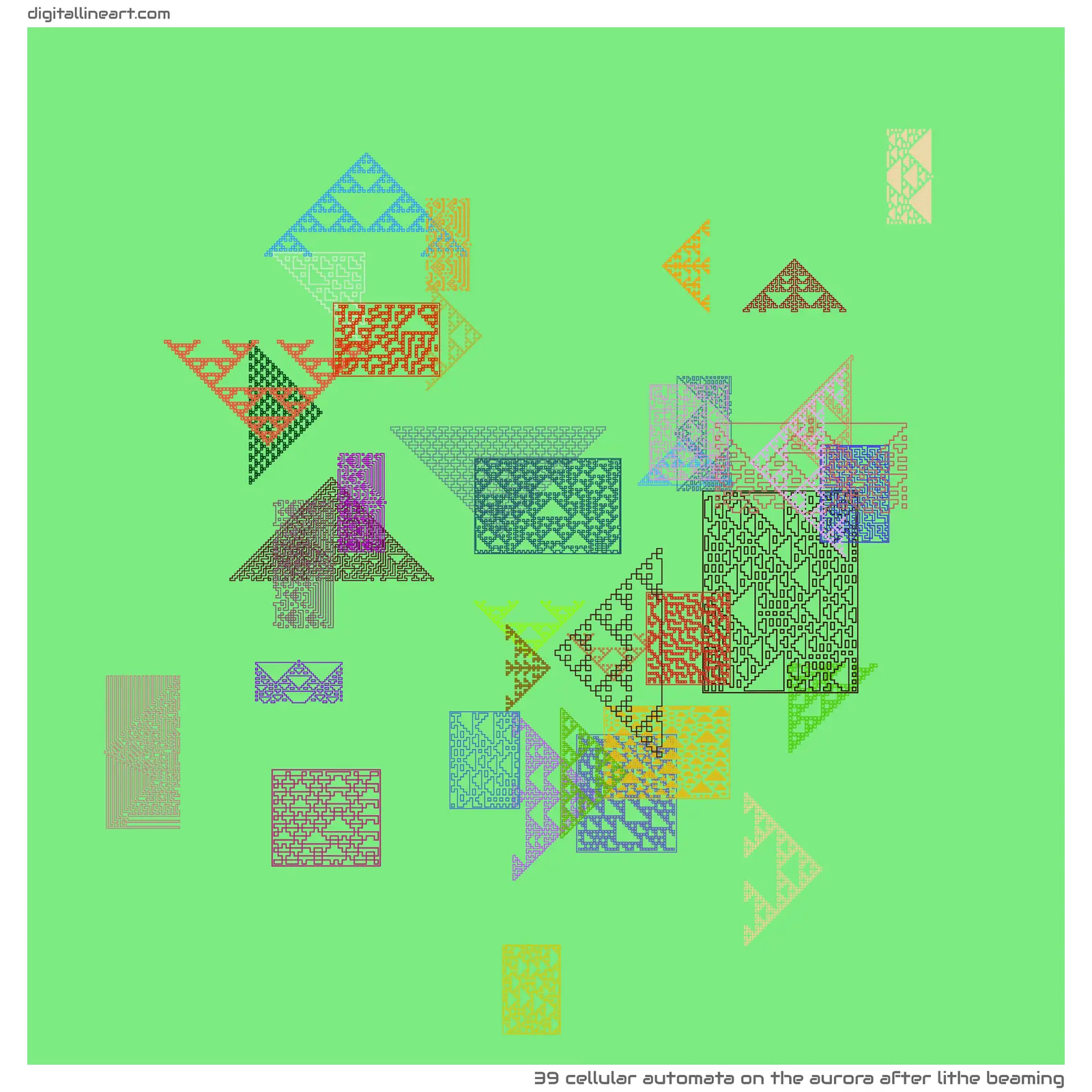 The Aurora after Lithe Beaming — Cellular Automata, 39 elements