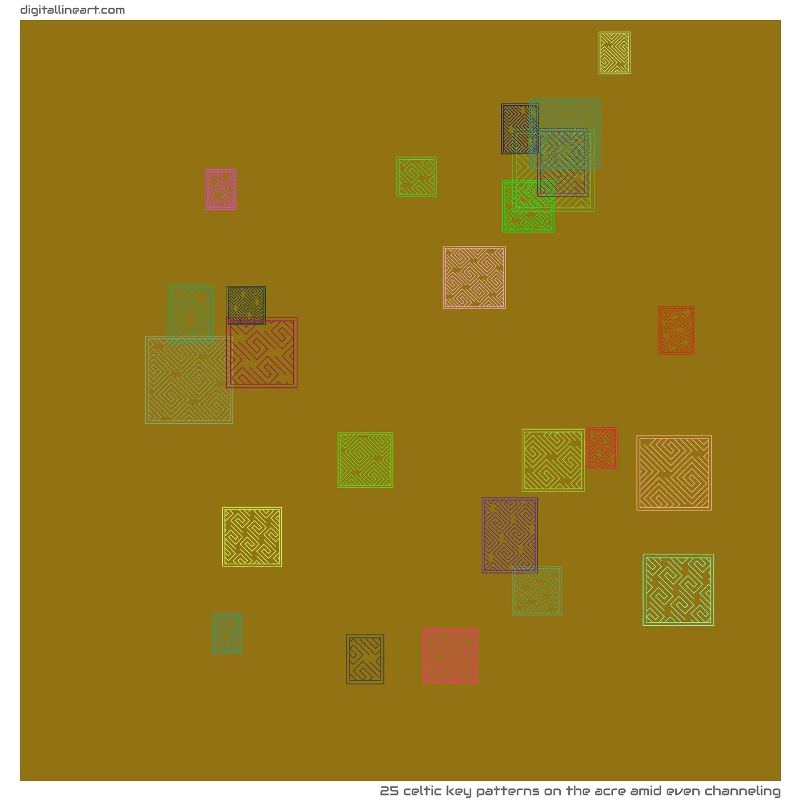 The Acre amid Even Channeling — 25 Celtic key patterns