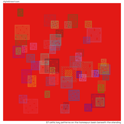 The Homespun Basin beneath the Standing — 57 Celtic key patterns