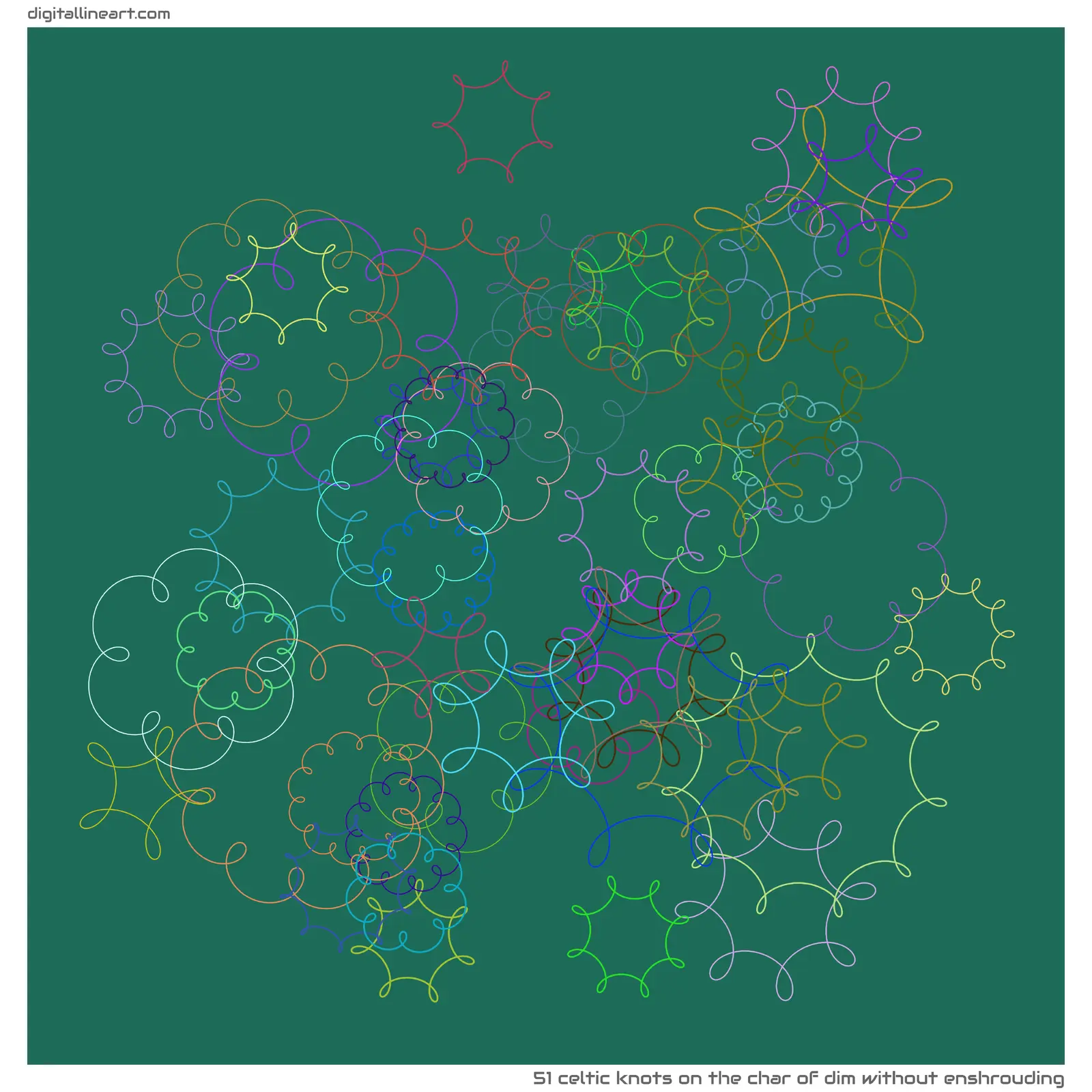 The Char of Dim without Enshrouding — 51 Celtic knots