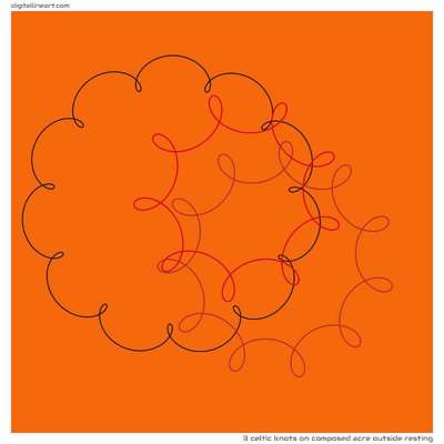 Composed Acre outside Resting — 3 Celtic knots