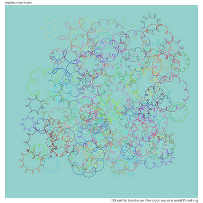 The Cool Aurora amid Frosting — 119 Celtic knots
