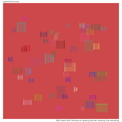 Grainy Border among the Mending — 50 chain-link fences