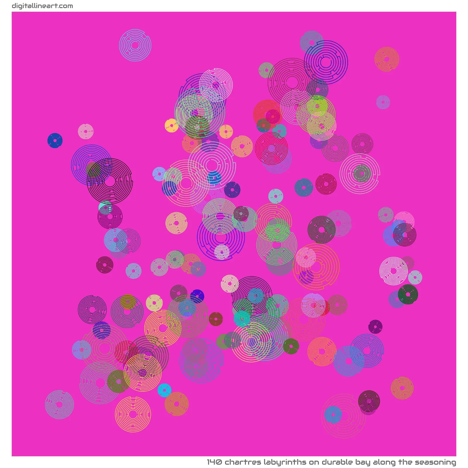 Durable Bay along the Seasoning — 140 Chartres labyrinths