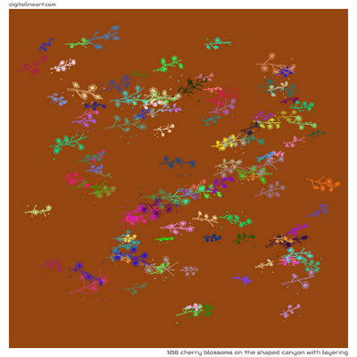The Shaped Canyon with Layering — 108 cherry blossoms