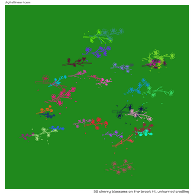 The Brook till Unhurried Cradling — 32 cherry blossoms