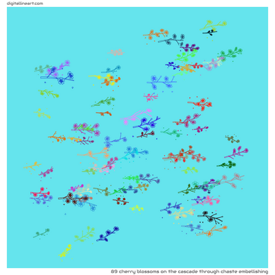 The Cascade through Chaste Embellishing — 89 cherry blossoms