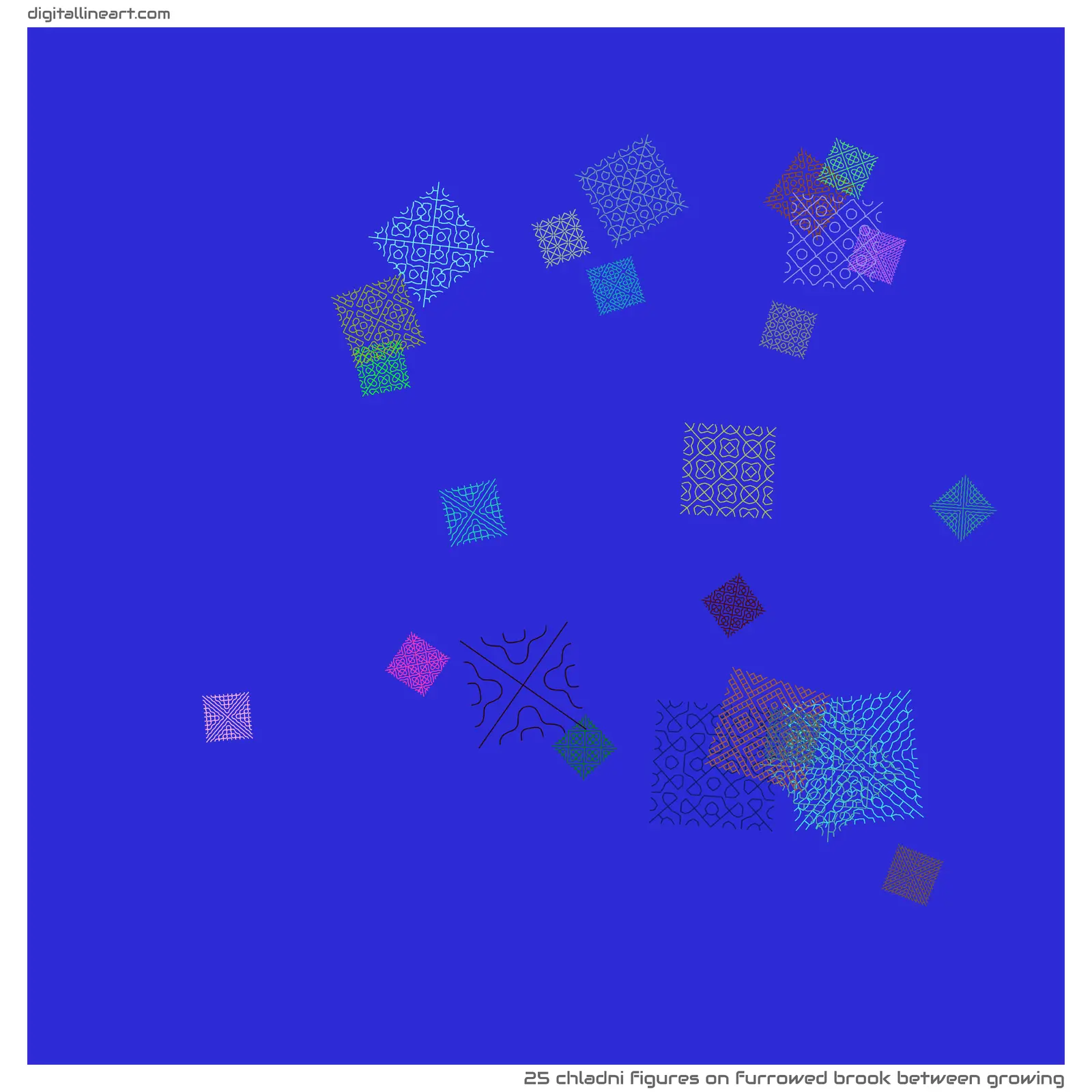 Furrowed Brook between Growing — 25 Chladni figures