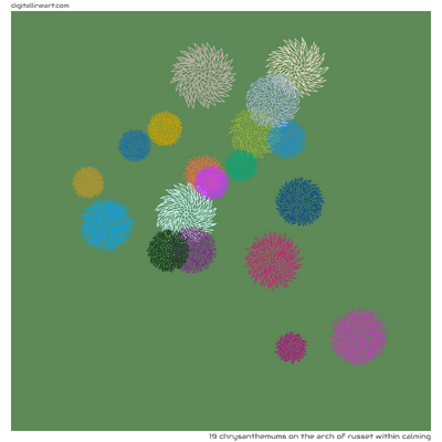 The Arch of Russet within Calming — 19 chrysanthemums