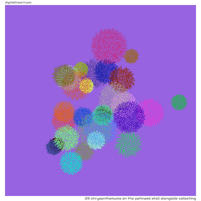 The Patinaed Atoll alongside Collecting — 29 chrysanthemums