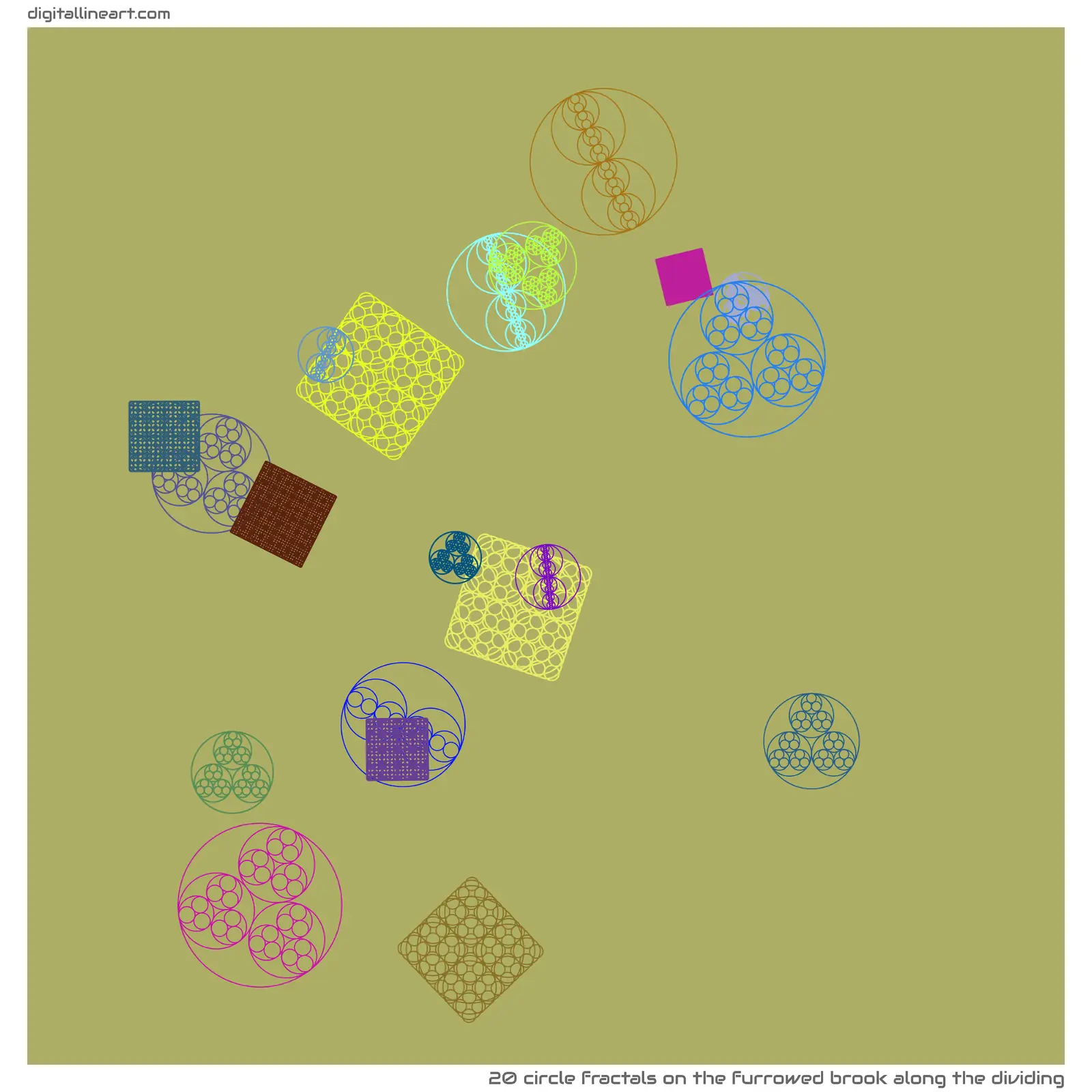 The Furrowed Brook along the Dividing — 20 circle fractals