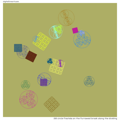 The Furrowed Brook along the Dividing — 20 circle fractals