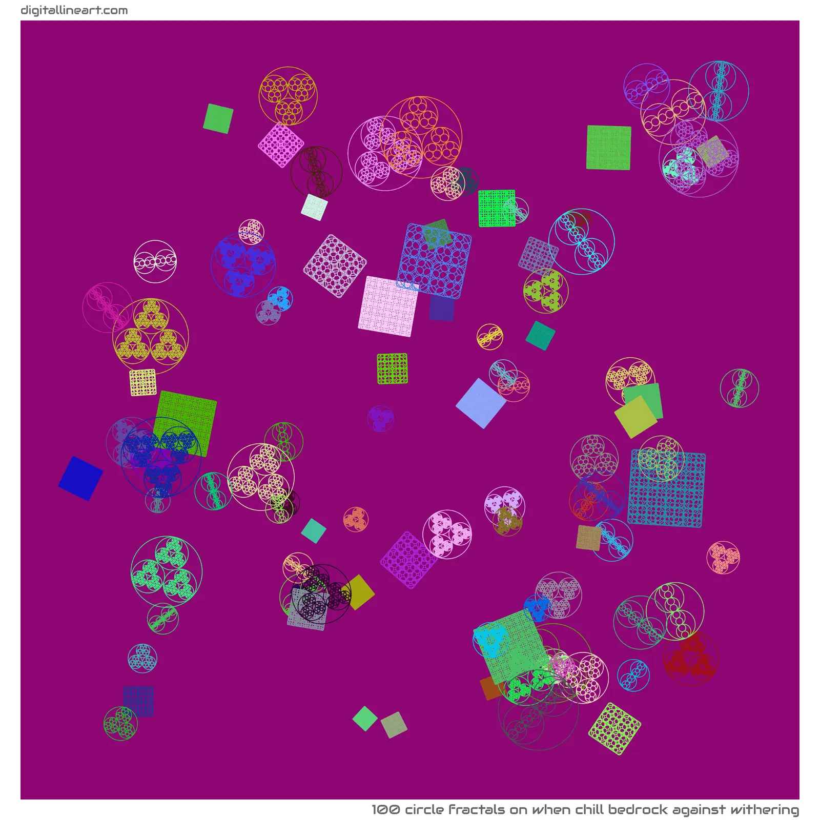 When Chill Bedrock Against Withering — 100 circle fractals