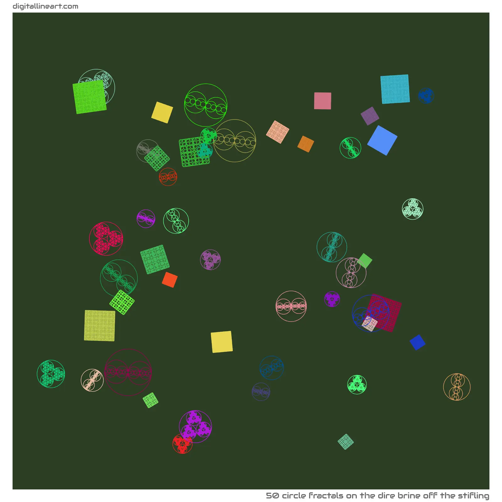 The Dire Brine off the Stifling — 50 circle fractals