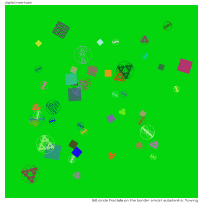 The Border amidst Substantial Flowing — 50 circle fractals