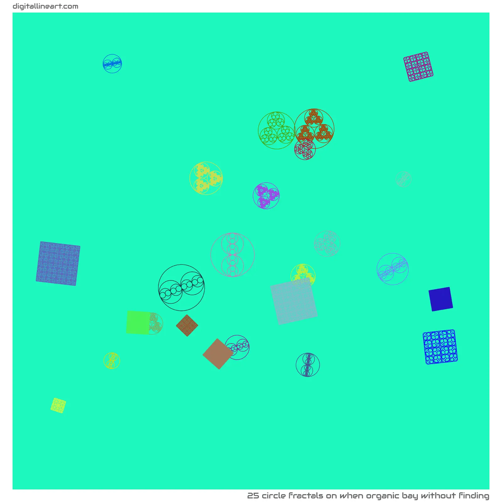 When Organic Bay without Finding — 25 circle fractals