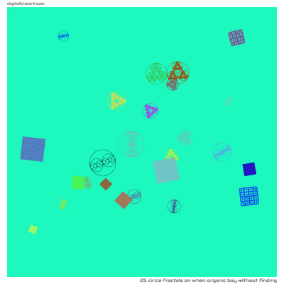 When Organic Bay without Finding — 25 circle fractals