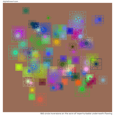 The Acre of Imperturbable underneath Flowing — 102 circle inversions