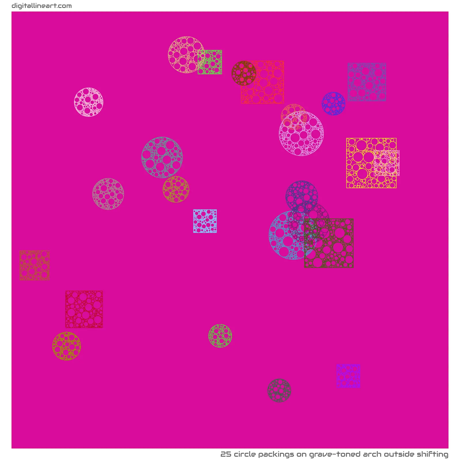Grave-toned Arch outside Shifting — 25 circle packings