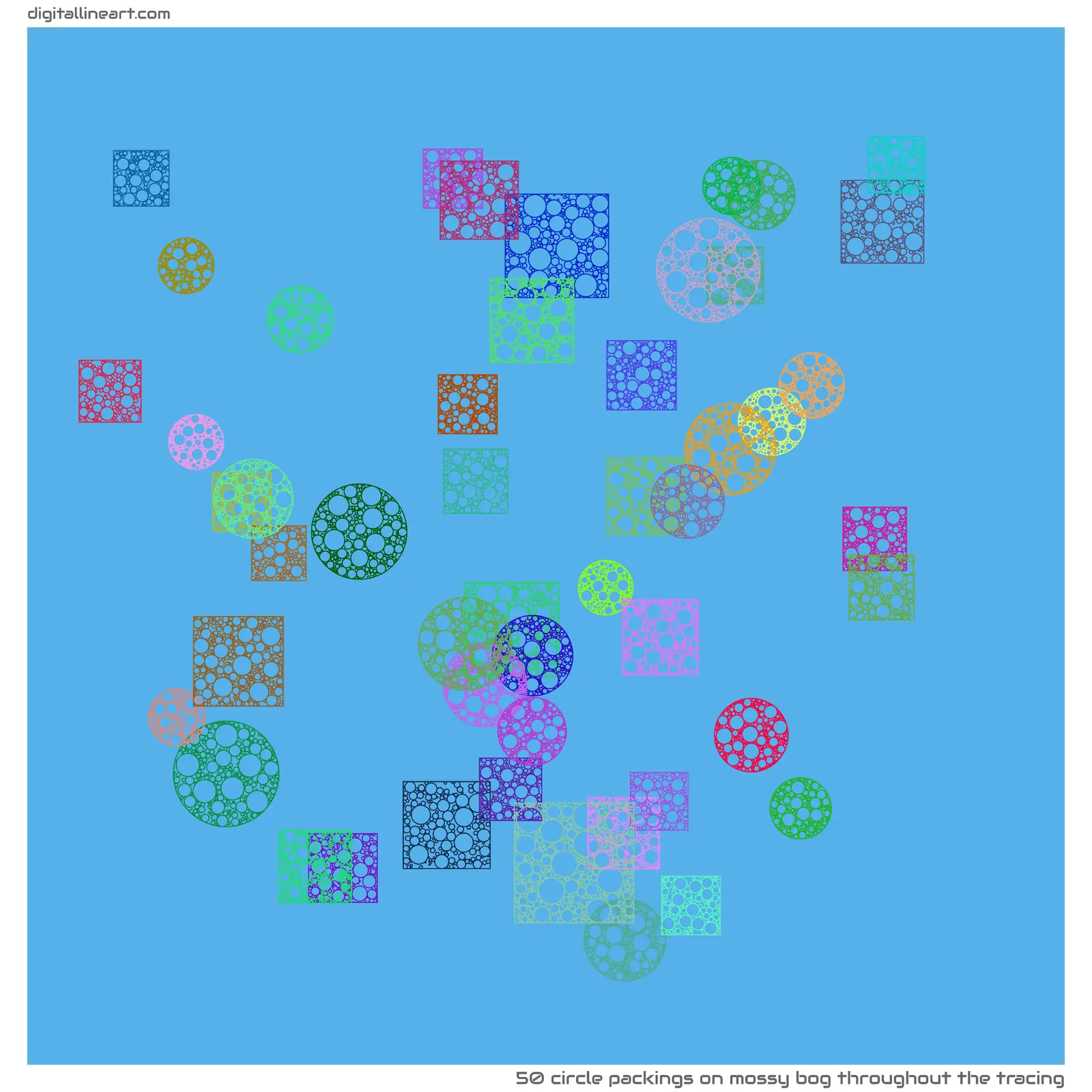 Mossy Bog throughout the Tracing — 50 circle packings