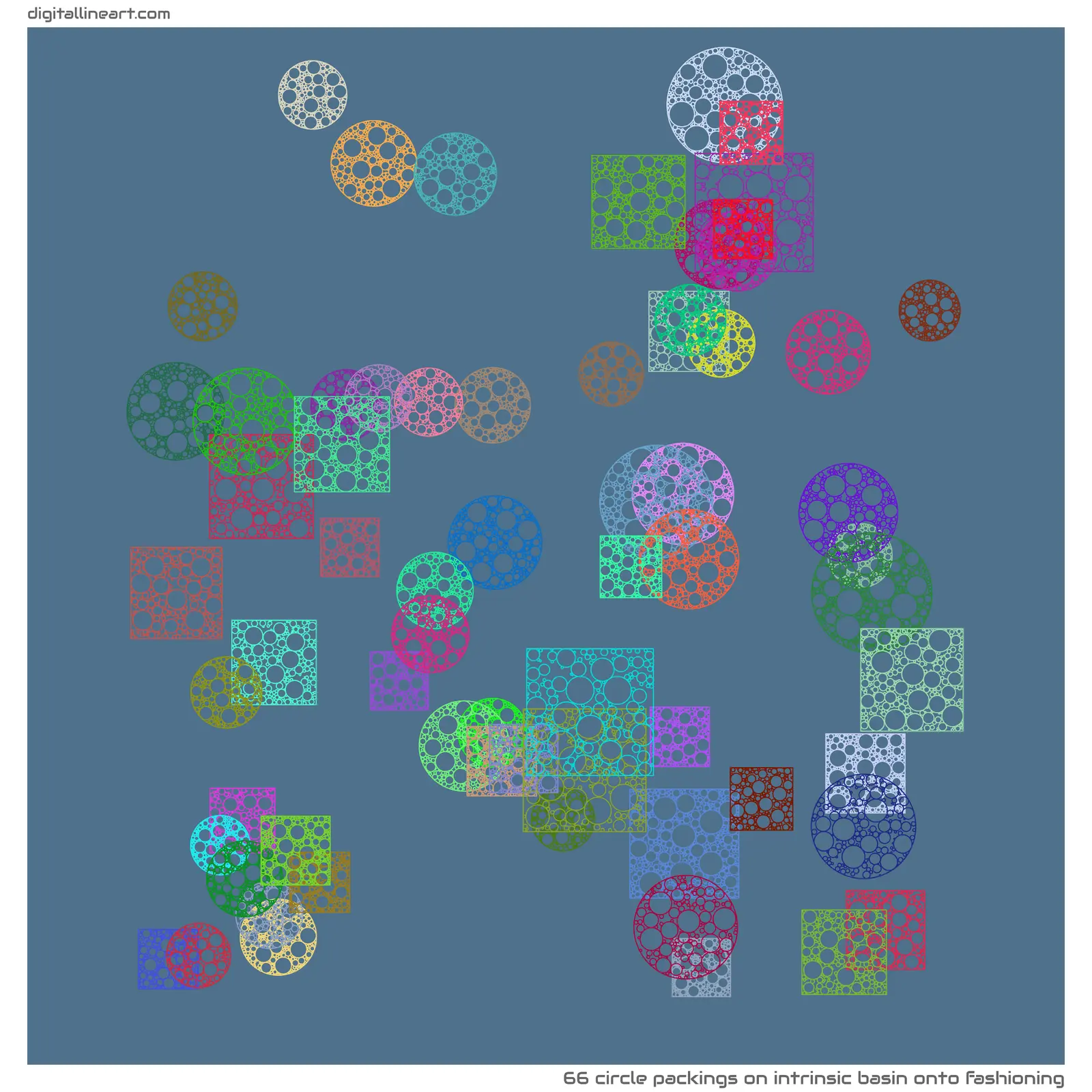 Intrinsic Basin onto Fashioning — 66 circle packings